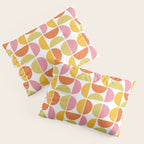 Mid Century Modern Pink Red Green Orange Geometric Pillow Sham Gallery Image 3