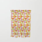 Mid Century Modern Pink Red Green Orange Geometric Wall Hanging Gallery Image 1