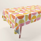 Mid Century Modern Pink Red Green Orange Geometric Tablecloth Gallery Image 1