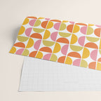 Mid Century Modern Pink Red Green Orange Geometric Wrapping Paper Gallery Image 2