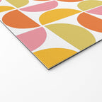 Mid Century Modern Pink Red Green Orange Geometric Welcome Mat Gallery Image 2