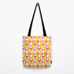 Mid Century Modern Pink Red Green Orange Geometric Tote Bag Gallery Image 2