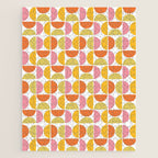 Mid Century Modern Pink Red Green Orange Geometric Jigsaw Puzzle Gallery Image 1
