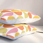 Mid Century Modern Pink Red Green Orange Geometric Pillow Sham Gallery Image 3