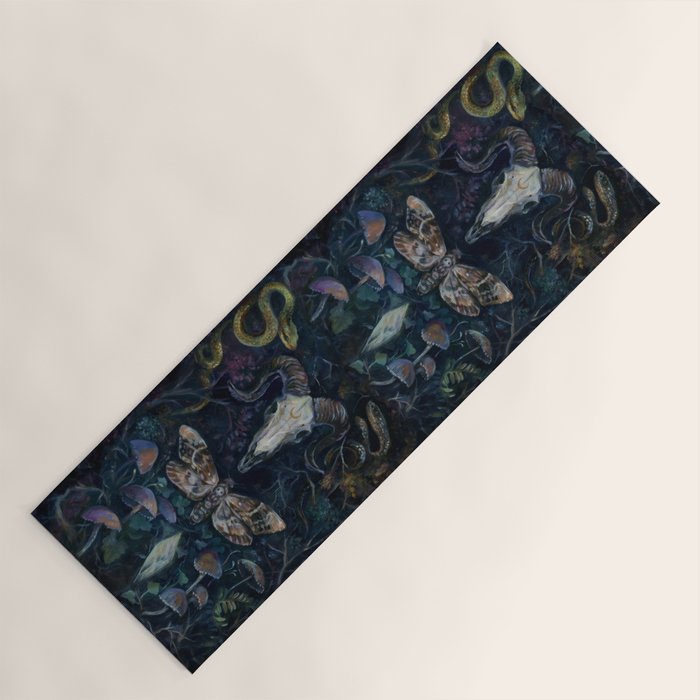 Death Moth Goat Skull Yoga Mat Gallery Image 1