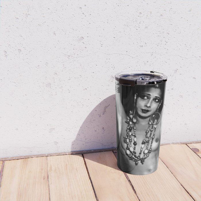 Jazz Age Josephine Baker in Folies Bergère Bananas Costume black and white photography Travel Mug Gallery Image 4