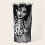 Jazz Age Josephine Baker in Folies Bergère Bananas Costume black and white photography Travel Mug Gallery Image 1