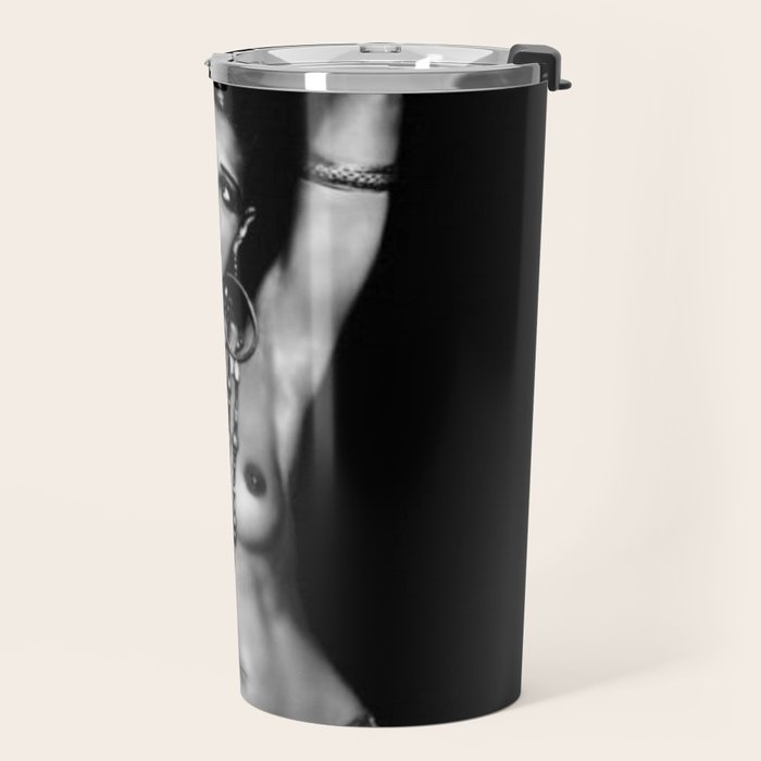 Jazz Age Josephine Baker in Folies Bergère Bananas Costume black and white photography Travel Mug Gallery Image 2