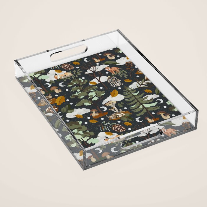 Baby animals in the dark forest DK Acrylic Tray Gallery Image 1