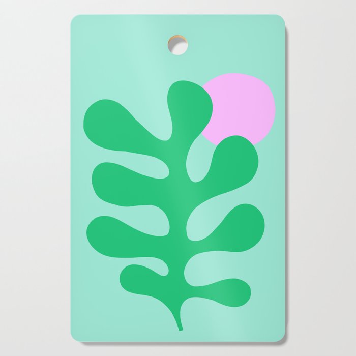 Matisse Poster 2. Leaf & Sun in Green & Pink Cutting Board Gallery Image 1