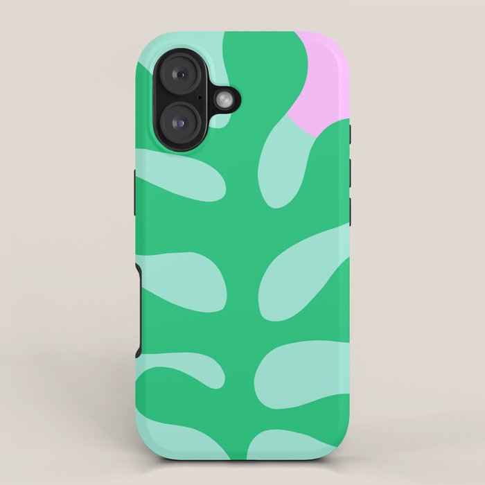 Matisse Poster 2. Leaf & Sun in Green & Pink iPhone Case Gallery Image 1