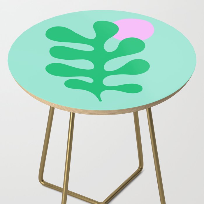 Matisse Poster 2. Leaf & Sun in Green & Pink Side Table Gallery Image 2