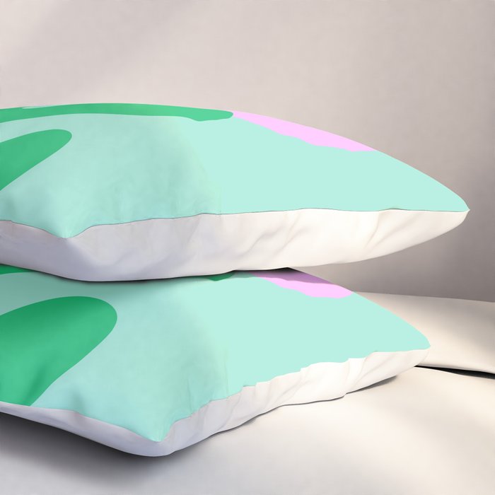Matisse Poster 2. Leaf & Sun in Green & Pink Pillow Sham Gallery Image 3