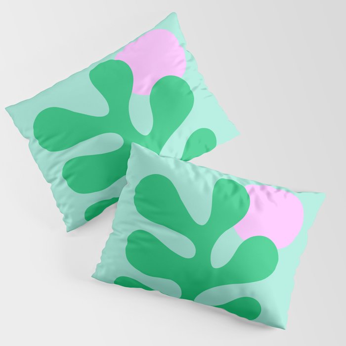 Matisse Poster 2. Leaf & Sun in Green & Pink Pillow Sham Gallery Image 3