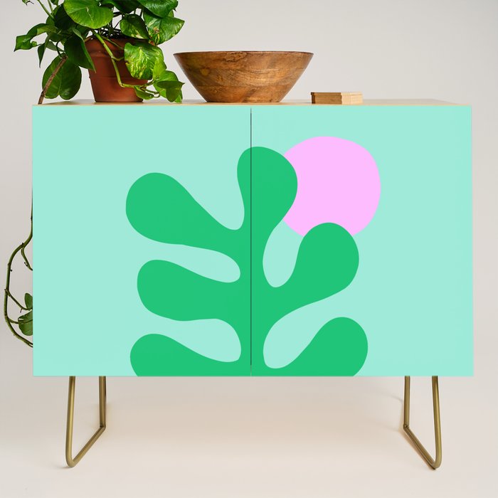 Matisse Poster 2. Leaf & Sun in Green & Pink Credenza Gallery Image 1