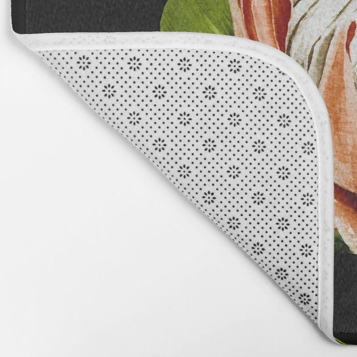 protea watercolor black Bath Mat Gallery Image 2