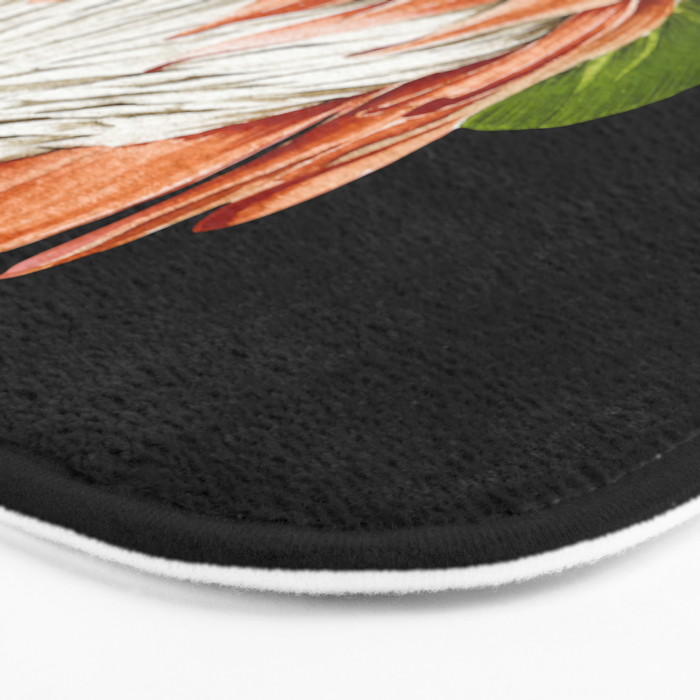 protea watercolor black Bath Mat Gallery Image 3