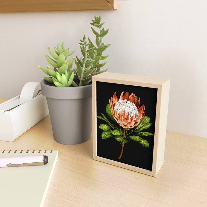 protea watercolor black Mini Art Print Gallery Image 2