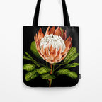 protea watercolor black Tote Bag Gallery Image 1