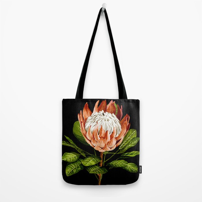 protea watercolor black Tote Bag Gallery Image 2