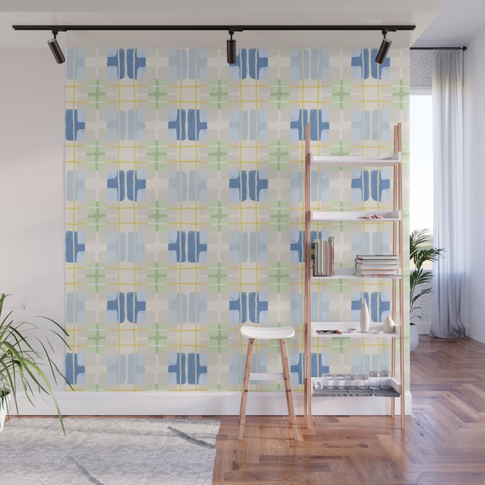 Geo handmade squares Wall Mural Gallery Image 1