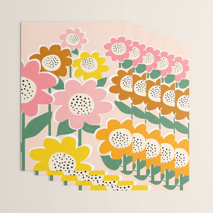 Flowerscape - peach Wrapping Paper Gallery Image 3