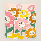 Flowerscape - peach Wall Tapestry Gallery Image 4