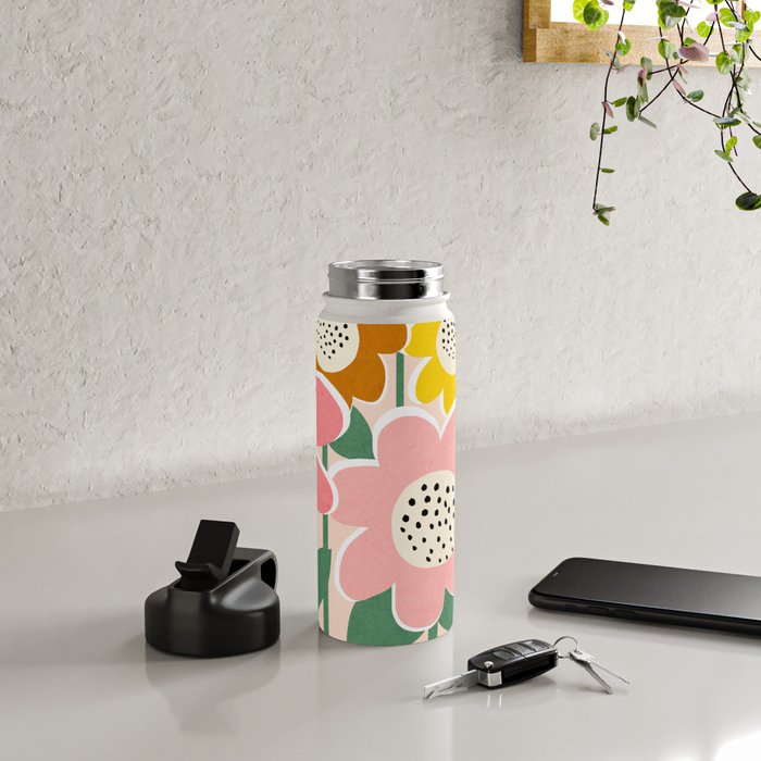 Flowerscape - peach Water Bottle Gallery Image 4