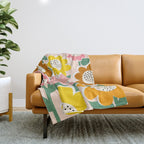 Flowerscape - peach Throw Blanket Gallery Image 1