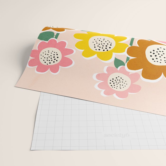 Flowerscape - peach Wrapping Paper Gallery Image 2