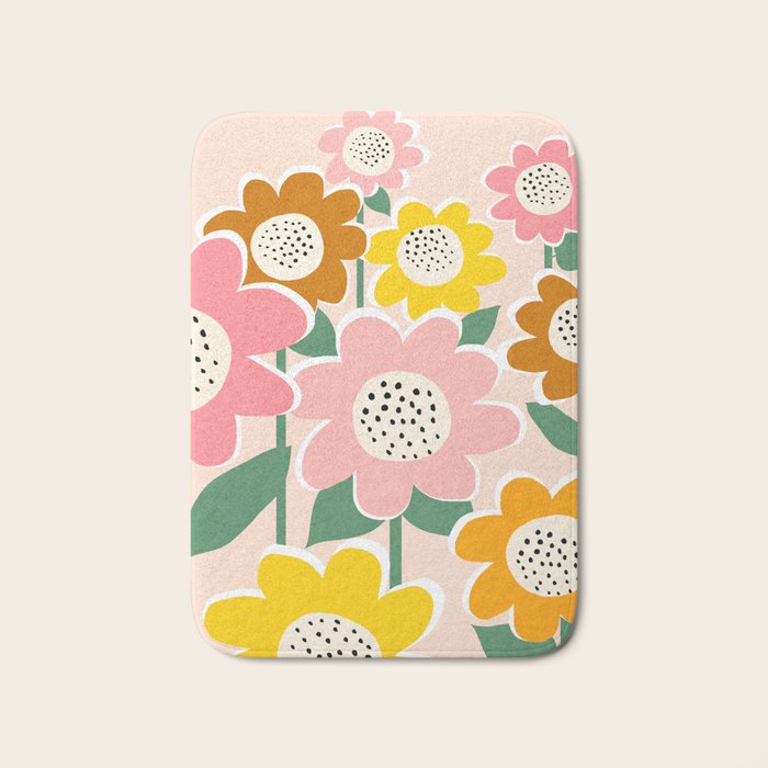 Flowerscape - peach Bath Mat Gallery Image 1