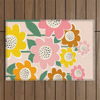 Flowerscape - peach Outdoor Rug Gallery Image 1