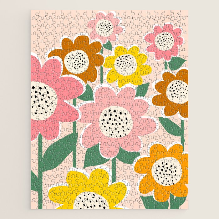Flowerscape - peach Jigsaw Puzzle Gallery Image 1