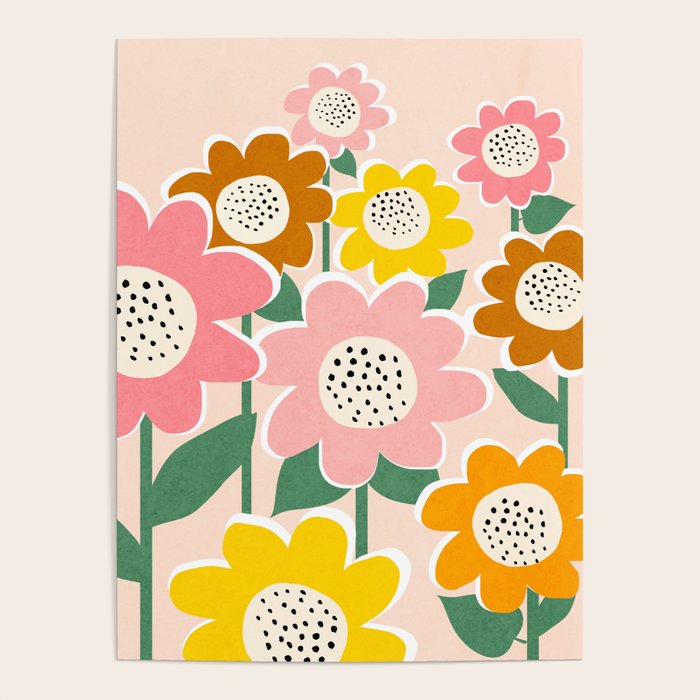 Flowerscape - peach Poster Gallery Image 4