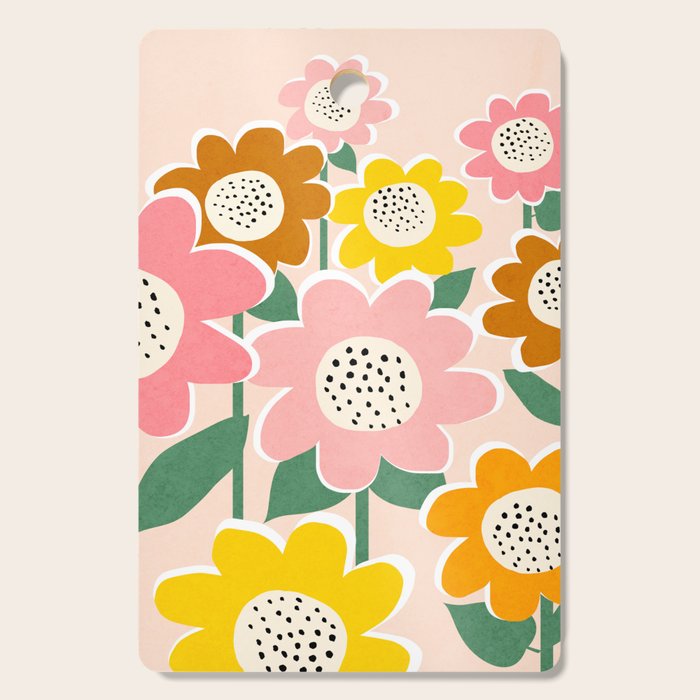 Flowerscape - peach Cutting Board Gallery Image 1