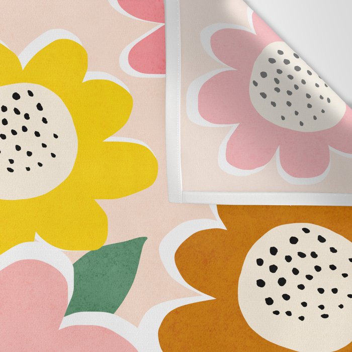 Flowerscape - peach Wall Tapestry Gallery Image 3