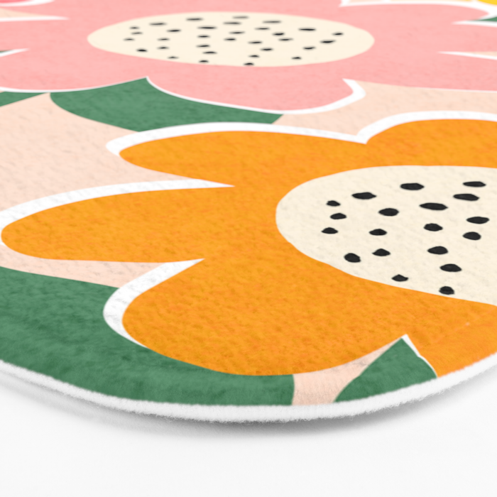 Flowerscape - peach Bath Mat Gallery Image 3