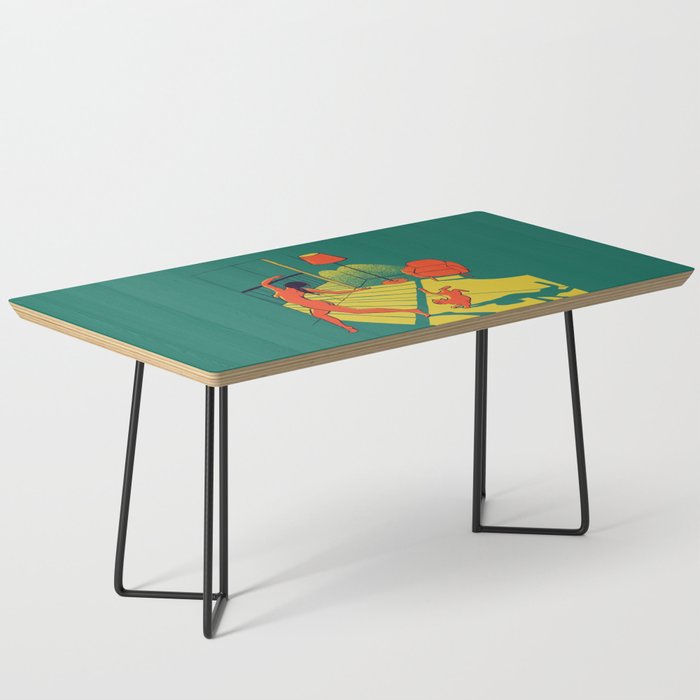 Dancing with the cat | Moody sunset light and shadows Aesthetic Green room Naked dance Femme Fatale  Coffee Table Gallery Image 1