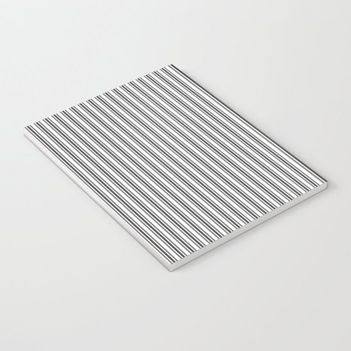 Trendy French Black and White Mattress Ticking Double Stripes Notebook Gallery Image 3