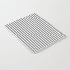 Trendy French Black and White Mattress Ticking Double Stripes Notebook Gallery Image 3