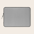 Trendy French Black and White Mattress Ticking Double Stripes Laptop Sleeve Gallery Image 1