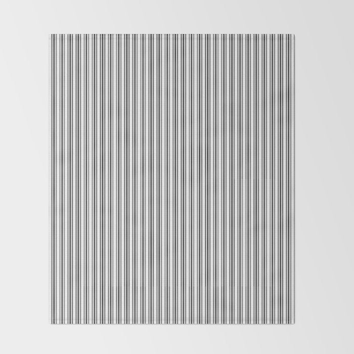 Trendy French Black and White Mattress Ticking Double Stripes Throw Blanket Gallery Image 2