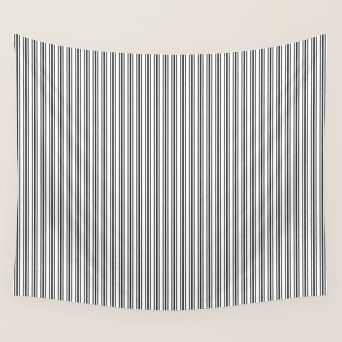 Trendy French Black and White Mattress Ticking Double Stripes Wall Tapestry Gallery Image 4