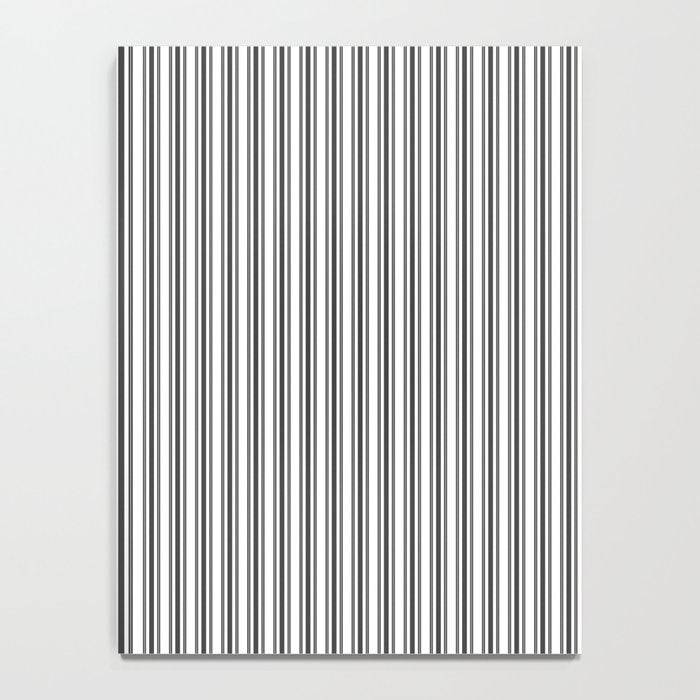 Trendy French Black and White Mattress Ticking Double Stripes Notebook Gallery Image 4
