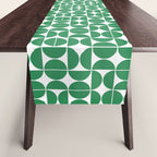 Mid Century Modern Geometric 04 Green Table Runner Gallery Image 1