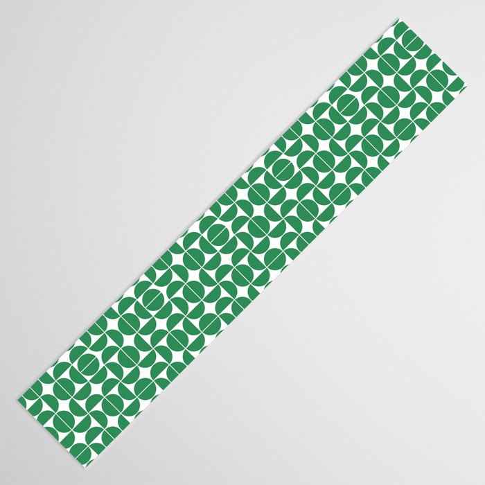Mid Century Modern Geometric 04 Green Table Runner Gallery Image 3