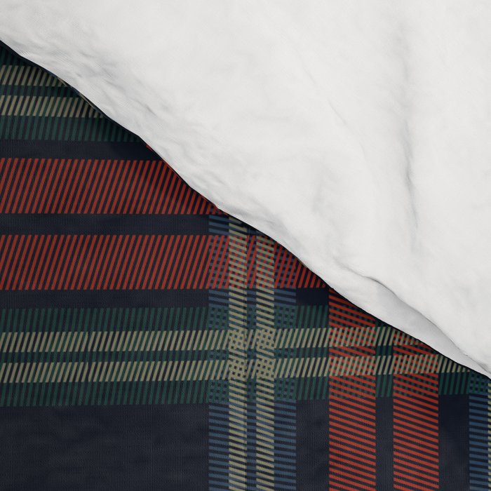 Navy Blue Red Classic Plaid Comforter Gallery Image 4