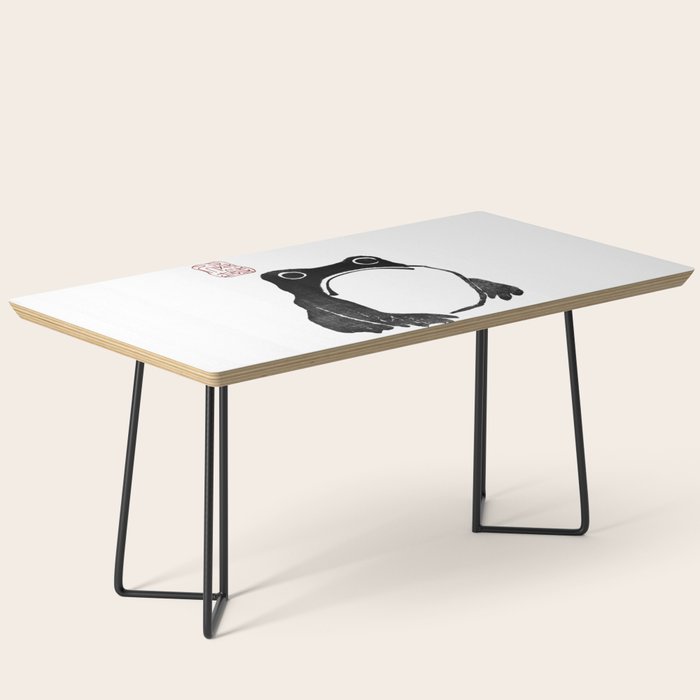 Cute Grumpy Frog Vintage Japanese Woodblock Print Coffee Table Gallery Image 1