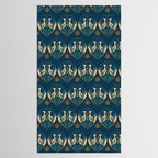 Art Deco Herons - Blue Tablecloth Gallery Image 2
