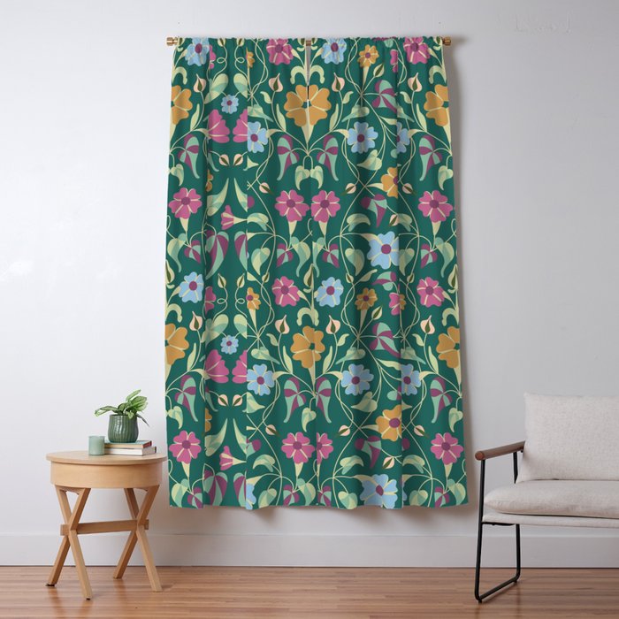 Botanical Wild Flowers Window Curtain Gallery Image 5